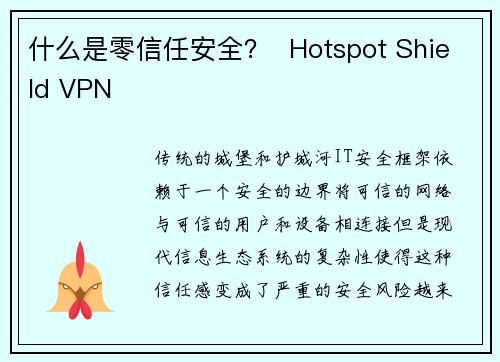 什么是零信任安全？  Hotspot Shield VPN